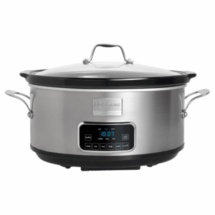 Frigidaire slowcooker 7 quart RVS slow cooker met glazen deksel en draaiknop bediening