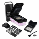 Brentwood multifunctionele groentesnijder en rasp set met 8 RVS messen en 4.25 cup container