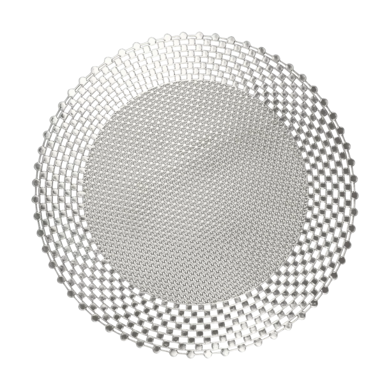 L0331580 Ronde zilverkleurige placemat van 38 cm met modern design