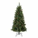 Kunstkerstboom met dennenappels 180 cm met metalen standaard