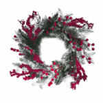 Kerstkrans met rode bessen en dennentakken – 40 cm