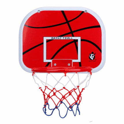 Hong Deng mini basketbalbord met ring en rood-wit-blauw net