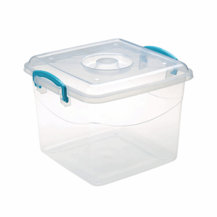 Multifunctionele transparante voedselopbergdoos van 8.5 liter met deksel en sluitclips