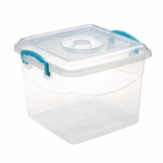 Transparante voedselopbergdoos van 11 liter met deksel en sluitclips