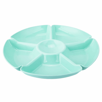 Ucsan serveerschaal met vakken in mintgroen – 28×3.5 cm, ideaal voor snacks en dips