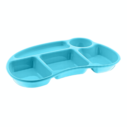 Ucsan serveerschaal met vakken in mintgroen – 32×19.5×3.4 cm, ideaal voor snacks en dips