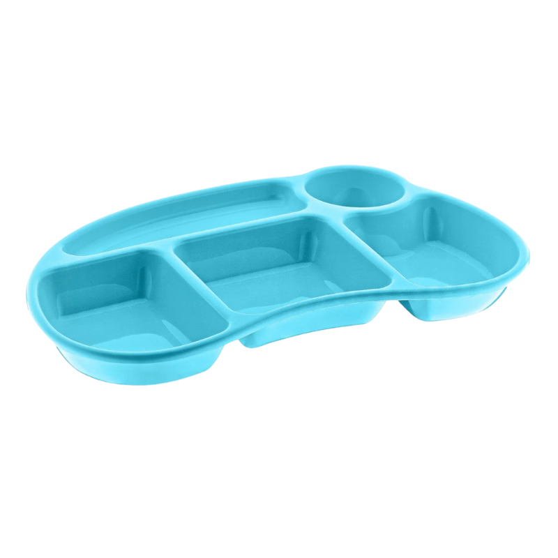 M281 (3) Ucsan serveerschaal met vakken in mintgroen – 32×19.5×3.4 cm, ideaal voor snacks en dips