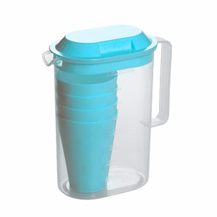 ucsan plastiek karaf met stabelbare drinkbekers voor slim opbergen of picknicks