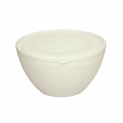 kunststof kom van 2.7 liter met goed sluitende deksel. Ideaal voor voedsel bewaren, mengen of meenemen.