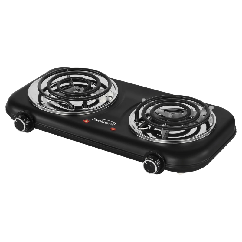TS363BK Brentwood TS-363BK 1100W Dubbele Elektrische Kookplaat Coiled