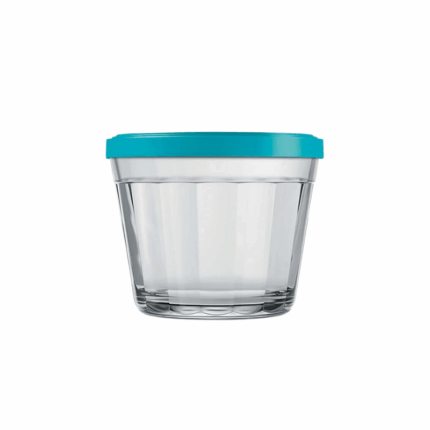 Nadir glazen bewaarbakje 150 ml met turquoise deksel – model 4210