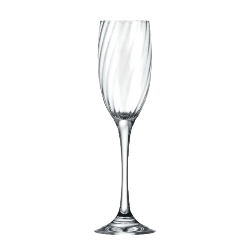 7891155668022 Transparant Nadir Ravena champagneglas met spiraalvormige kelk – 190 ml