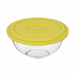 Nadir Glazen Kom 0306 – 1.5 Liter met deksel, duurzaam glazen bewaarbakje voor leftovers en snacks