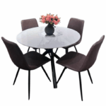 Ronde Eettafel Set met 4 Stoelen