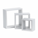 Zwarte vierkante wandplank set van 3 – moderne zwevende muurplanken