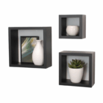 Vierkante Wandplank Set – Zwart - Afbeelding 2