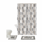 Kennedy badkamerset met douchegordijn, badmat, toiletmat en 12 gordijnringen – complete set voor een verzorgde en veilige badkamer.