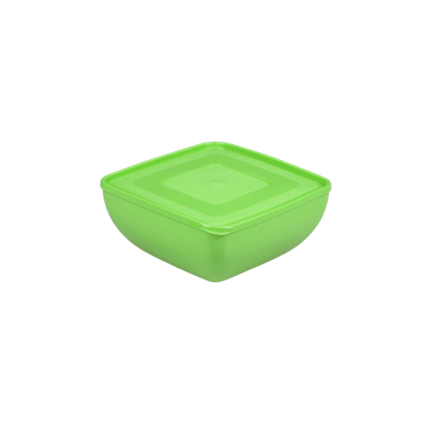 Ucsan vierkant plastic bewaarbakje met deksel - groen - 500 ml