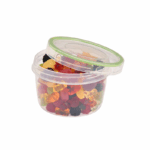 Ronde transparante voorraadpot met groene deksel – 500 ml – Ucsan