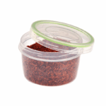 Ronde transparante voorraadpot met groene deksel – 800 ml – Ucsan