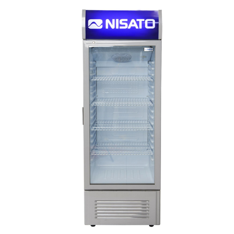 Nisato display koelkast 18 Cu.Ft. met glazen deur, verlichting en verstelbare roosters.