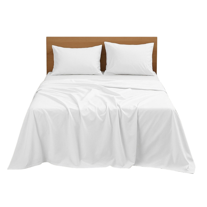 Modern Home Lakenset queen Size – Wit – Laken, Hoeslaken & 2 Kussenslopen