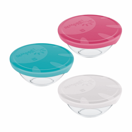 Nadir glazen bewaarkom met plastic deksel – 500 ml