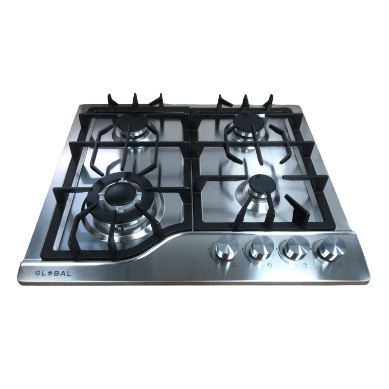 L0423006 Global Gaskookplaat met 4 Branders Stainless Steel