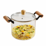 Glazen Kookpot met Houten Handvatten - 4.5 Liter