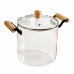 Glazen Kookpot met Houten Handvatten - 5.5 Liter - Afbeelding 2