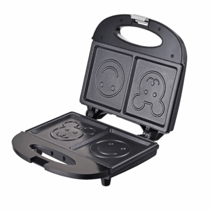 Sokany Sandwich Maker met Gezichtjes – 750W, open apparaat met twee non-stick platen en toast met lachende gezichtjes
