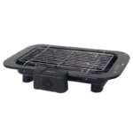 Elektrische SOKANY tafelgrill met metalen grillrooster en temperatuurregelaar.