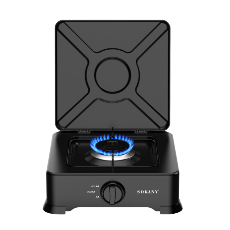 L0722109 SOKANY vrijstaande gaskookplaat met één brander en regelknop.