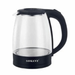 Sokany Draadloze Elektrische Waterkoker SK-SH-1097 – 2 Liter, glazen ketel met LED-indicatie