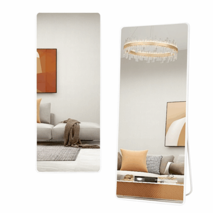 Staande spiegel met witte rand 179×79 cm moderne passpiegel -