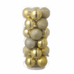 Gouden Kerstballen Set – 24 stuks