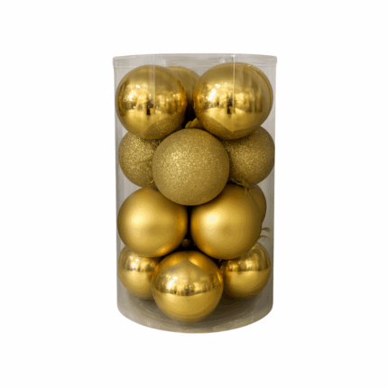 Gouden Kerstballen Set – 16 stuks