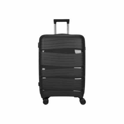 Zwarte harde reiskoffer 18 inch met uittrekbaar handvat en vier wielen