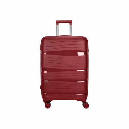 Donkerrode harde reiskoffer 18 inch met uittrekbaar handvat en vier wielen