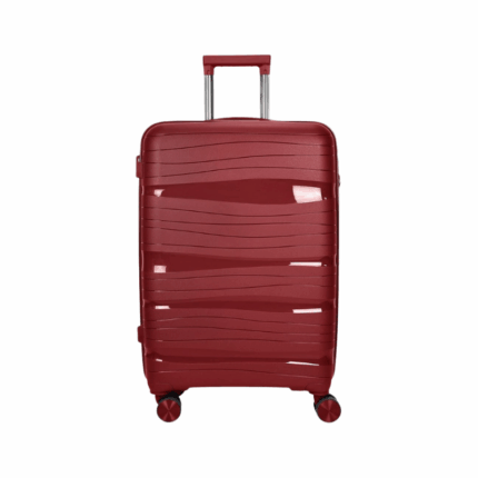 Donkerrode harde reiskoffer 20 inch met uittrekbaar handvat en vier wielen