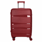 Donkerrode harde reiskoffer 28 inch met uittrekbaar handvat en vier wielen