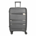 Grijze harde reiskoffer 28 inch met uittrekbaar handvat en vier wielen