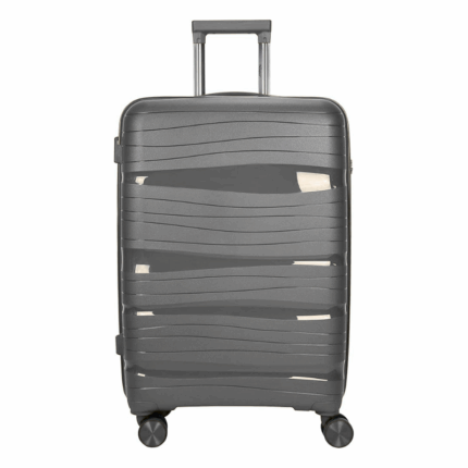 Grijze harde reiskoffer 28 inch met uittrekbaar handvat en vier wielen
