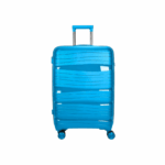 Blauwe harde reiskoffer 18 inch met uittrekbaar handvat en vier wielen