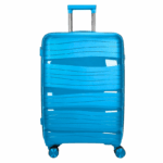 Blauwe harde reiskoffer 28 inch met uittrekbaar handvat en vier wielen