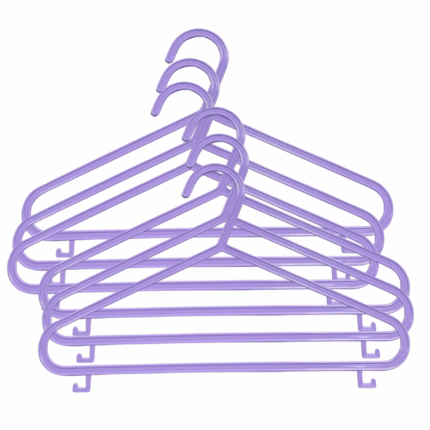 Sev plastic kinderkledinghangers 6 stuks - diverse kleuren - kunststof kinder hangers