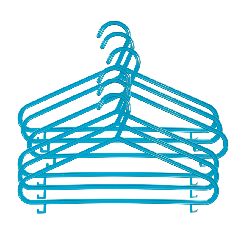 SP084 (2) Sev plastic kinderkledinghangers 6 stuks - diverse kleuren - kunststof kinder hangers