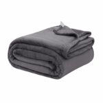Summit Fleece Deken 220×250 cm van 100% polyester in diverse kleuren, zacht, warm en lichtgewicht, ideaal voor bank of slaapkamer-dark grey