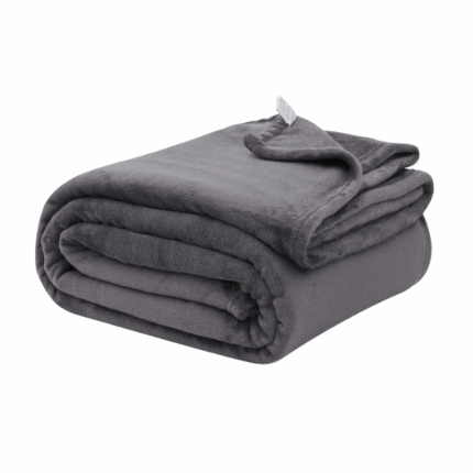 Summit Fleece Deken 220×250 cm van 100% polyester in diverse kleuren, zacht, warm en lichtgewicht, ideaal voor bank of slaapkamer-dark grey