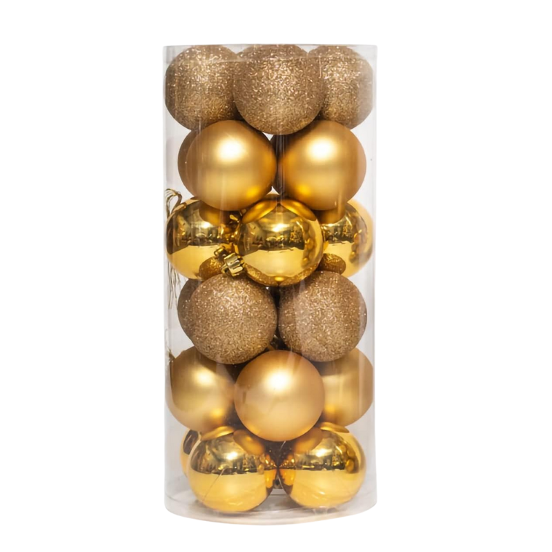 gold Gouden Kerstballen Set – 24 stuks - Afbeelding 1